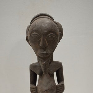 Statue African Baule Male Carved Wood Statue