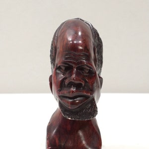African Soapstone Male Bust Carved Sculpture Swaziland