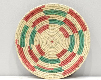 African Basket Botswana Natural Colors South Africa Woven Palm Food Basket