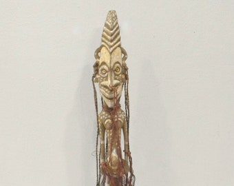 Papua New Guinea Bamboo Wood Head Flute Stopper Mameri Tribe