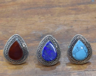 Middle Eastern Assorted Silver Stone Rings