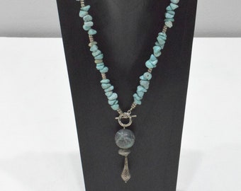 Chinese Turquoise Chip Toggle Necklace