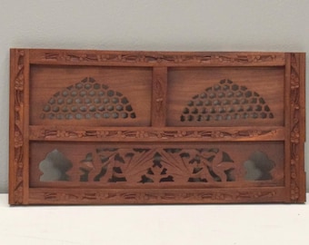 Indian Hand Carved Teak Wood Screen Panel Design
