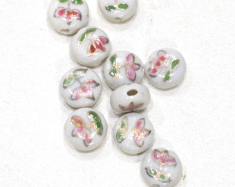 Beads Chinese White Flat Porcelain Beads