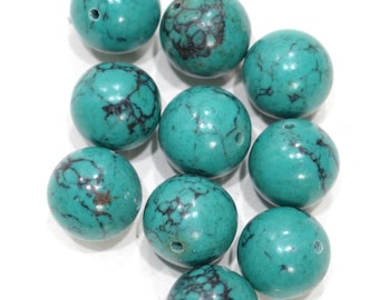 Beads Chinese Stabilized Turquoise Beads 16-17mm