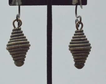 Earrings Silver Miao Dong Tribe Coiled Silver Dangles