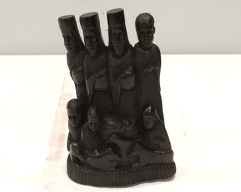 African Statue Nativity Relief Ebony Wood Christmas Tanzania