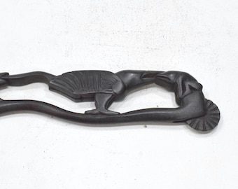 Indonesian Wood Animal Relief Traditional Dough Cutter