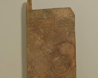 African Door Nupe Tribe Wood House Door Geometric Relief Door