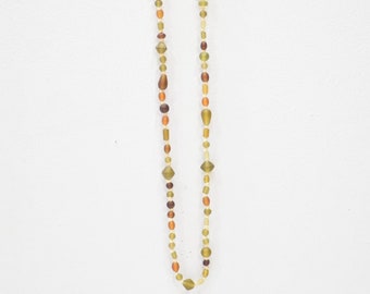 Necklace Glass Assorted Light Brown Green Bead Knotted Necklace