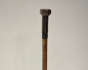 African Masai Tribe Rungu Wood Metal Nut Throwing Club