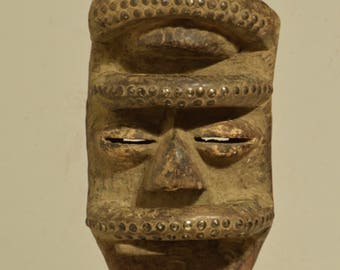 Mask African Bete Wood Brass Magic Mask