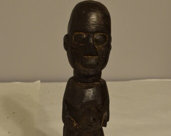 African Male Lobi Fetish Wood Statue Burkina Faso