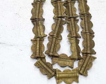 Beads African Brass Hourglass Beads 19-21mm