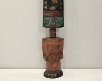 African Ashanti Doll Carved Wood Beaded Fertility Doll