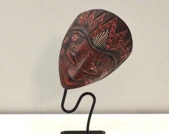 Balinese Dewi Sri Mask Hand Painted on Stand