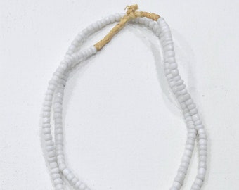 Beads African White Heart Beads