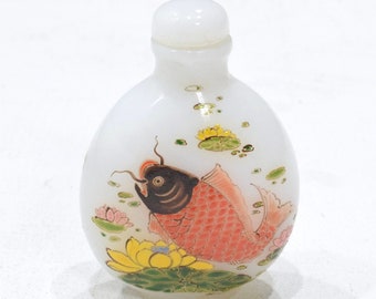 Chinese Porcelain Snuff Perfume Bottle Glass Painted Landscape