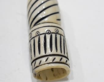 Beads Indonesian Bone Stripped Tube Bead 50-52mm