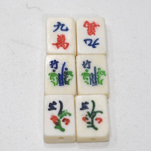 Beads Chinese Bone Mahjong Tile Beads