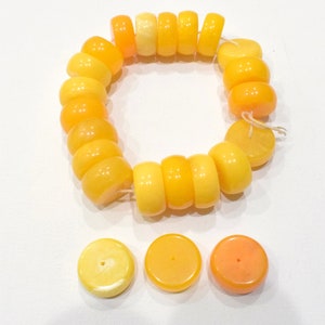 Bead Faux Amber Rondelle 30x15mm