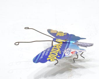 African Folk Art Toy Butterfly Recycled Tin Can Tanzania