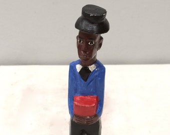 African Statue Colonial Male West African Wood Colonial Figure