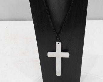 Collier Aluminium Grand Collier Verre Noir