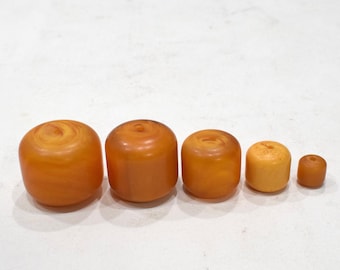 Beads Dark Butterscotch Round Copal Amber Beads 38mm - 13mm