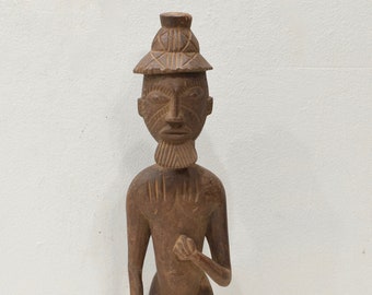 African Dogon Male Wood Statue Mali