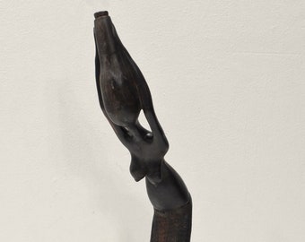Statue African Ebony Abstract Woman Statue