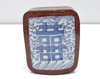 Chinese Porcelain Shard Wood Box