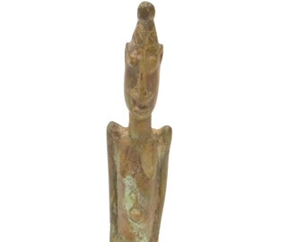 African Dogon Tribe Bronze Male Figure Sculpture Mali