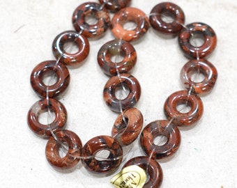 Beads Poppy Jasper Donuts Beads 10mm