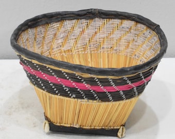 Basket African Reed Rattan Basket