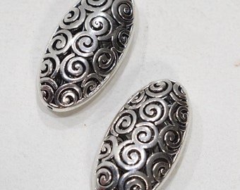 Chinese Silver Large Scroll Beads