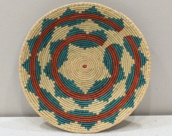 African Basket Botswana Natural Colors South Africa Woven Palm Food Basket