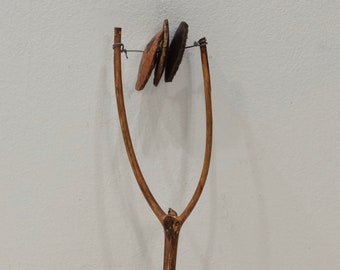 African Fork Sistrum Shaker Rattle Gourd Cap Kamba