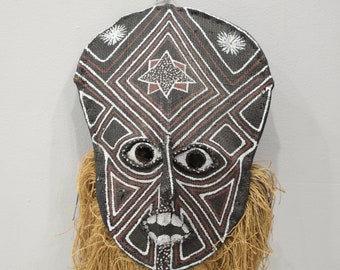 African Mask Makishi Cloth Raffia Mask Zambia