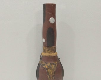 African Jug Wood Leather Turkana Tribe Milk Container Kenya