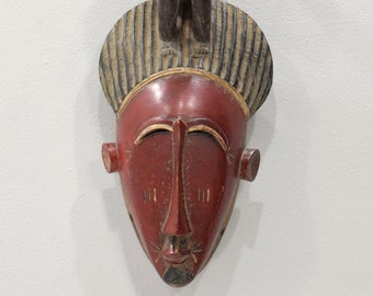 Mask African Baule  Mask Ivory Coast 18"