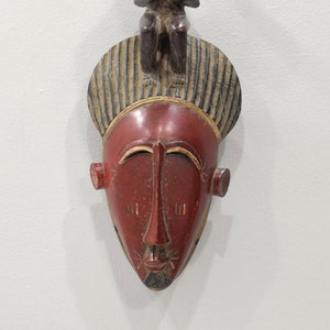 Mask African Baule  Mask Ivory Coast 18&quot;