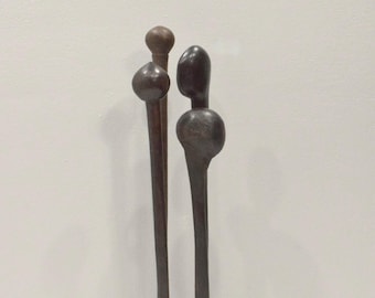 African 3 Gogo Tribe Rungu Wood Carved Throwing Club Tanzania