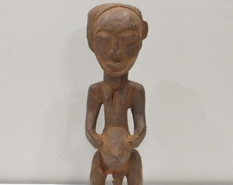 African Statue Luba Wood Figure Zaire
