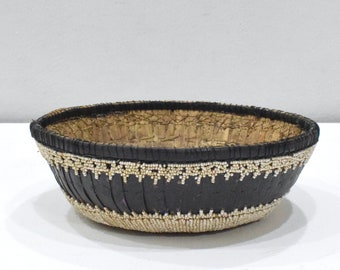 Basket Bali Indonesia Beaded Mirror Basket