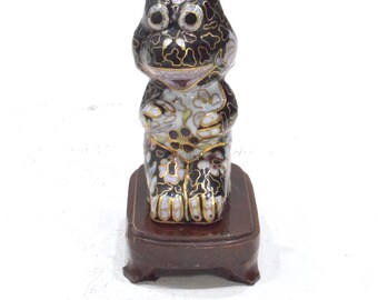 Chinese Cloisonne Frog on Stand