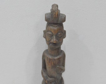 African Statue Yaka Tribe Congo Abstract Carved Figure