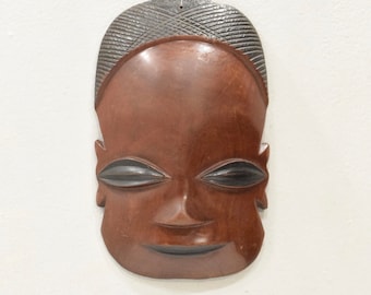 African Mask Ebony Carved Malawi Mask