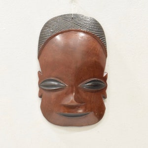 African Mask Ebony Carved Malawi Mask
