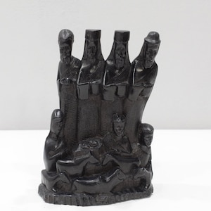 African Statue Nativity Relief Ebony Wood Christmas Nativity Tanzania
